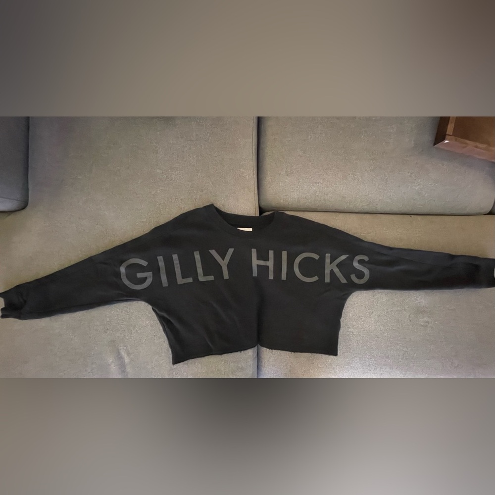 Gilly Hicks Black Crewneck Logo Sweater